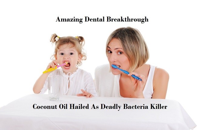 Cleaning teeth with coconut oil